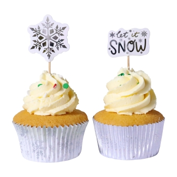 Cupcake & Topper Set of 24 - Let It Snow